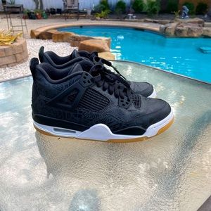 Air Jordan 4 Retro SE Laser Black Gum GS Shoes CI2970-001 Size 6Y
